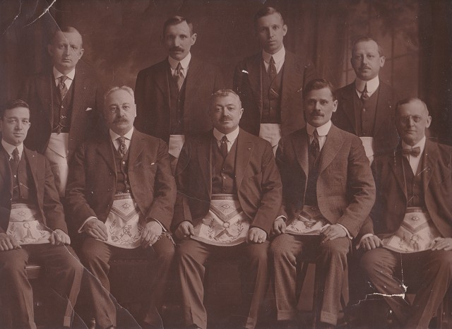 Albumen Print Of Freemasons From 1880's-Front